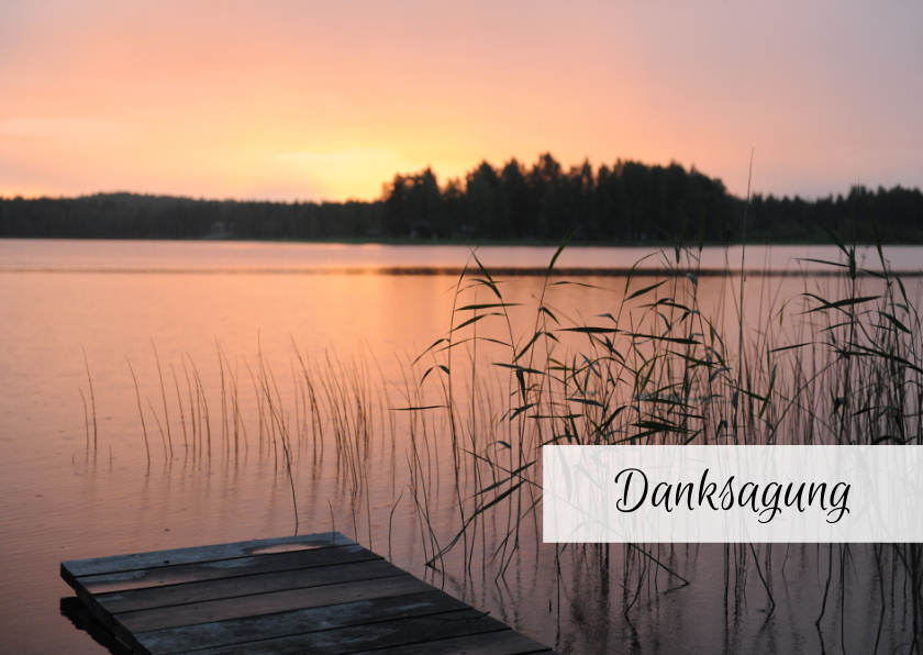 Trauerkarten - Danksagung Trauer Waldsee mit Steg