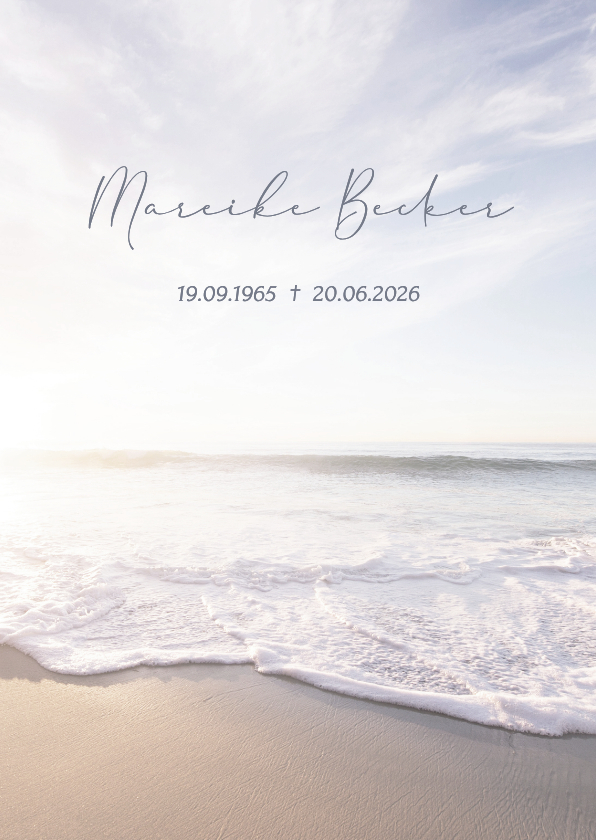 Todesanzeige Strand Meer klassisch - Trauerkarten Trauerkarten - Todesanzeige Strand Meer klassisch