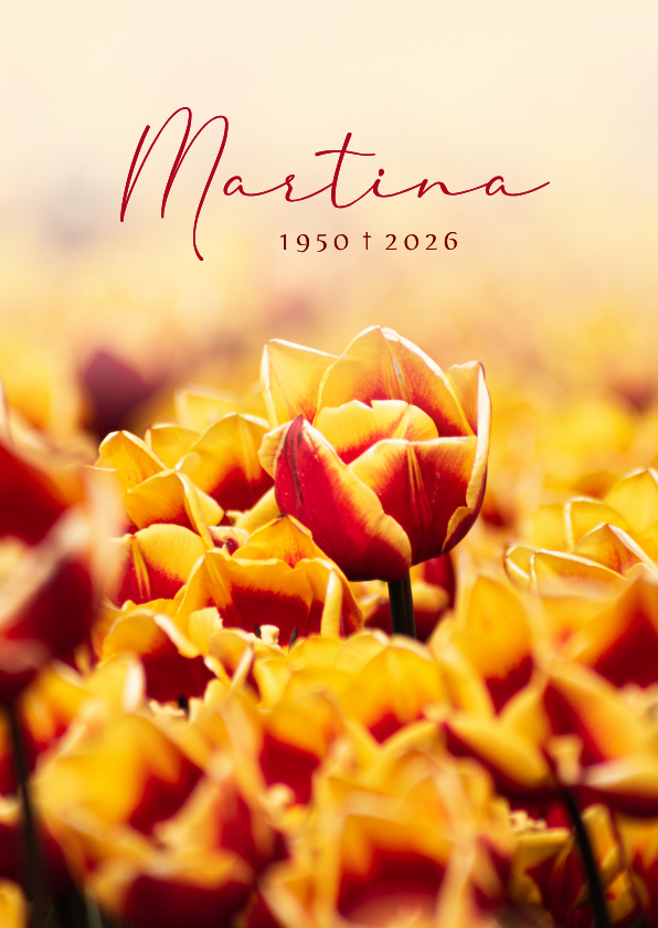 Trauerkarte gelbe Tulpen Blumen - Trauerkarten Trauerkarten - Trauerkarte gelbe Tulpen Blumen