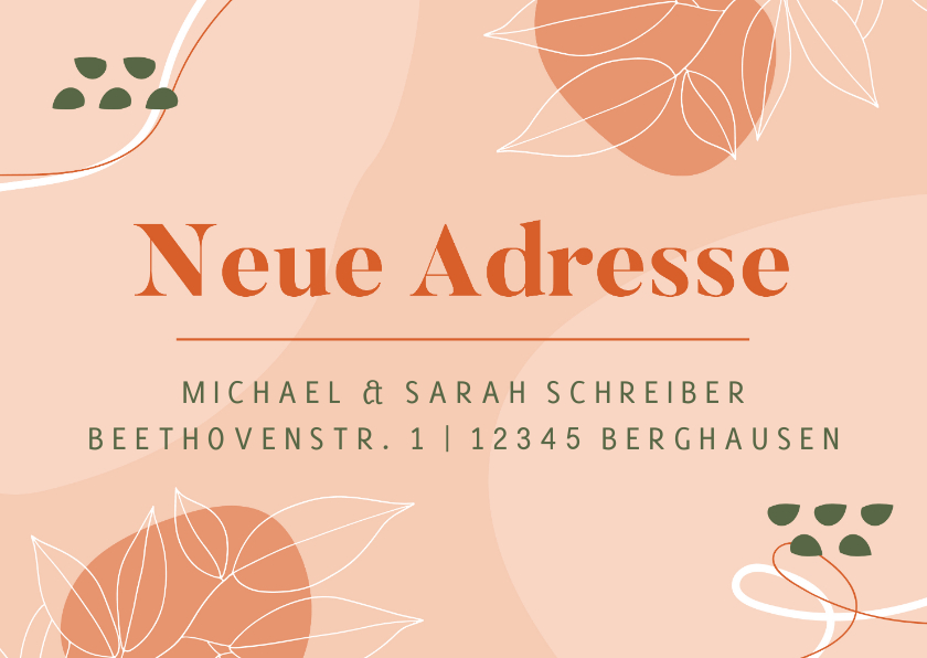 Umzugskarten - Karte Umzug Neue Adresse grafisch