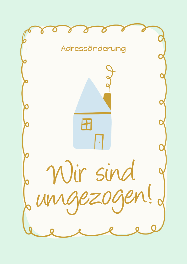 Umzugskarte Doodles Haus Adressänderung - Umzugskarten Umzugskarten - Umzugskarte Doodles Haus Adressänderung