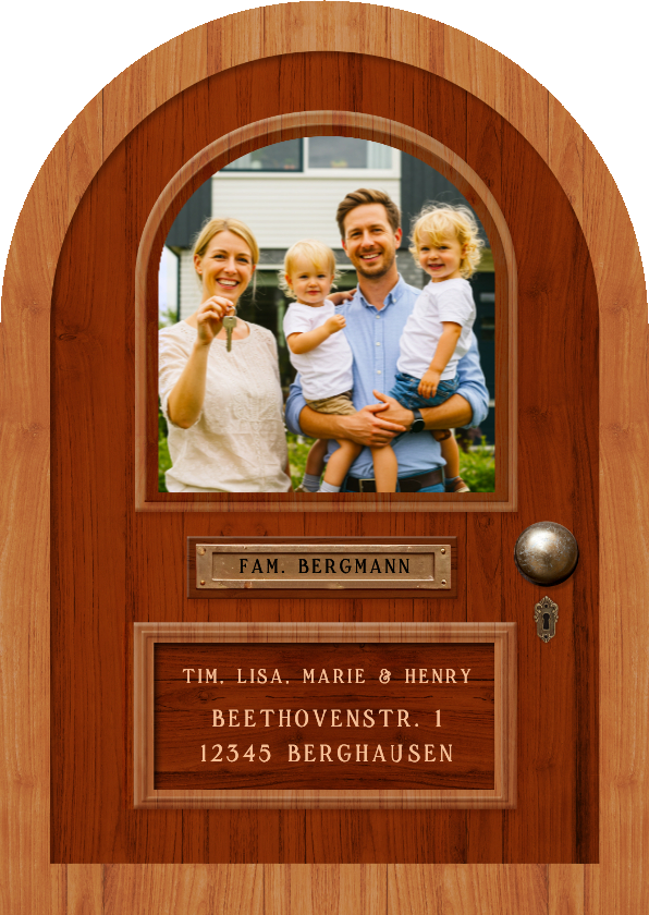 Umzugskarten - Umzugskarte Tür Bogenkarte mit Foto