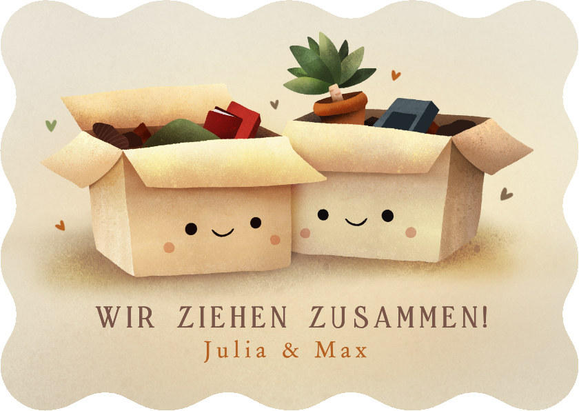 Umzugskarte Umzugskartons mit Smiley - Umzugskarten Umzugskarten - Umzugskarte Umzugskartons mit Smiley