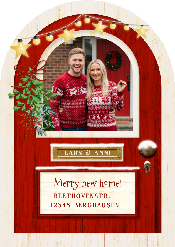 Umzugskarte Weihnachten Tür Bogenkarte Foto - Umzugskarten Umzugskarten - Umzugskarte Weihnachten Tür Bogenkarte Foto