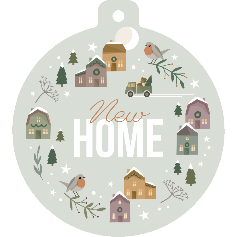 Umzugskarten - Umzugskarte Weihnachtsdorf 'New Home'