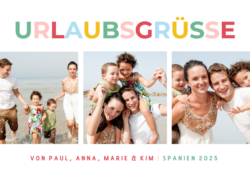 Bunte Urlaubsgrüße Fotocollage Spanien - Urlaubskarten Urlaubskarten - Bunte Urlaubsgrüße Fotocollage Spanien