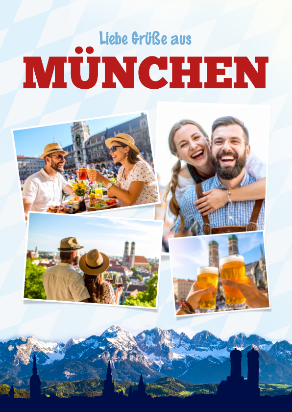 Urlaubskarten - Foto-Karte Urlaubsgrüße München Bayern Berge