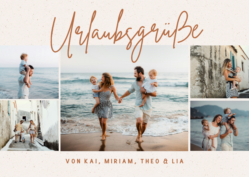 Urlaubskarten - Fotocollagekarte Urlaubsfotos Strand & Meer