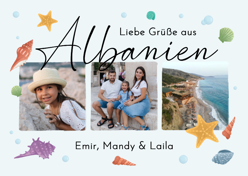 Urlaubskarten - Gruß-Postkarte aus Albanien