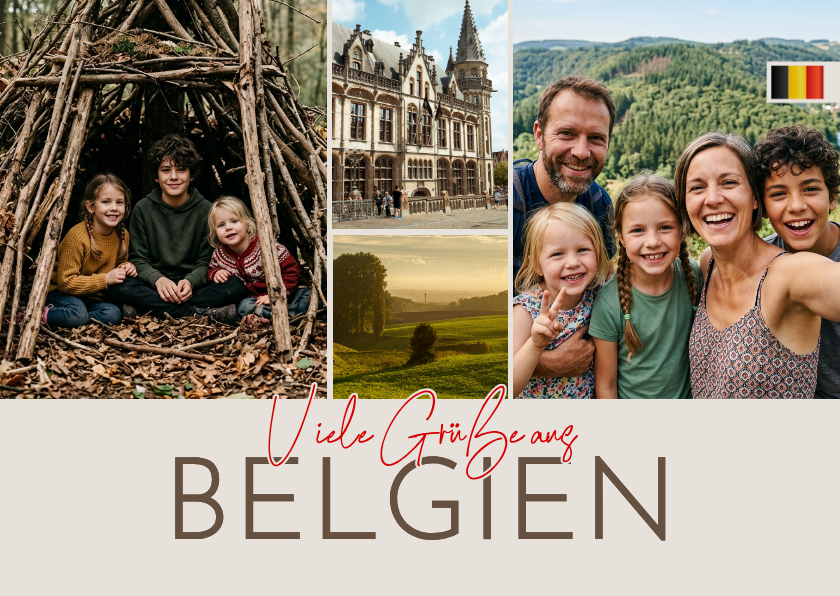 Urlaubskarten - Postkarte Belgien Urlaub Fotocollage