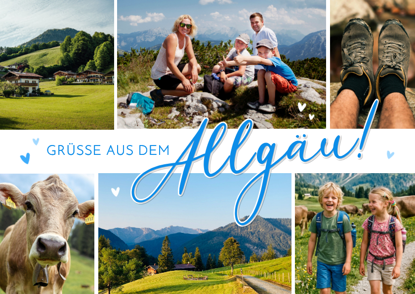Urlaubskarten - Postkarte Fotogrüße aus dem Allgäu