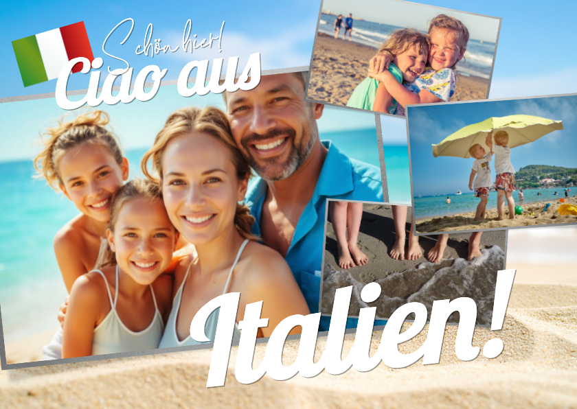 Urlaubskarten - Postkarte Urlaub 'Ciao aus Italien' eigene Fotos