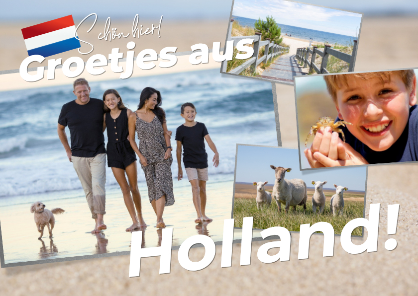 Urlaubskarten - Postkarte Urlaub 'Groetjes aus Holland' eigene Fotos
