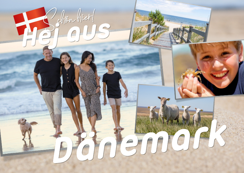 Urlaubskarten -  Postkarte Urlaub 'Hej aus Dänemark' eigene Fotos