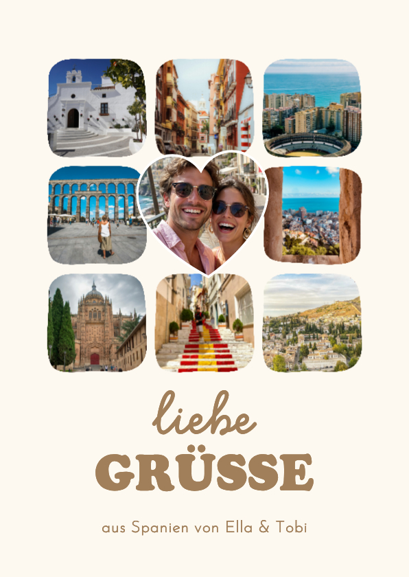 Urlaubskarten - Postkarte Urlaub 'Liebe Grüße' 
