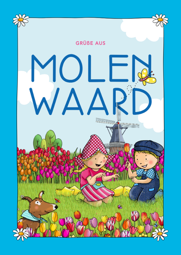 Urlaubskarte 'Fien & Teun' Grüße aus Molenwaard - Urlaubskarten Urlaubskarten - Urlaubskarte 'Fien & Teun' Grüße aus Molenwaard