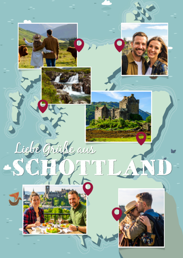 Urlaubskarte Foto Rundreise Schottland - Urlaubskarten Urlaubskarten - Urlaubskarte Foto Rundreise Schottland