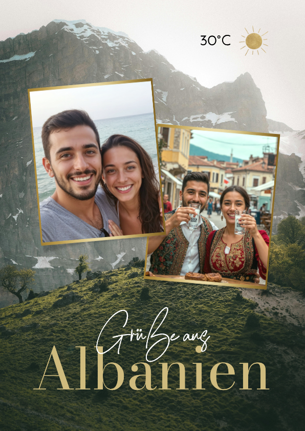 Urlaubskarte Fotocollage Albanien - Urlaubskarten Urlaubskarten - Urlaubskarte Fotocollage Albanien