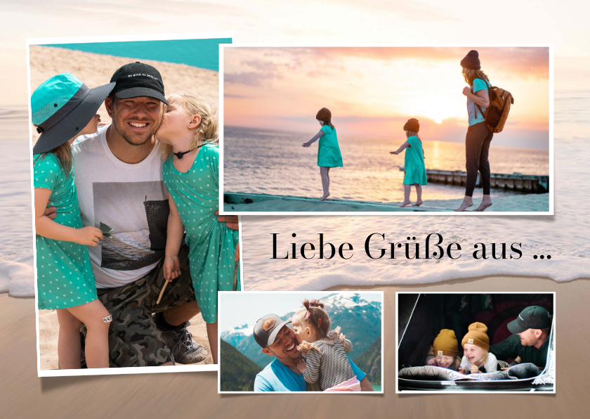 Urlaubskarten - Urlaubskarte Fotos auf Strandmotiv 'Liebe Grüße aus ...'