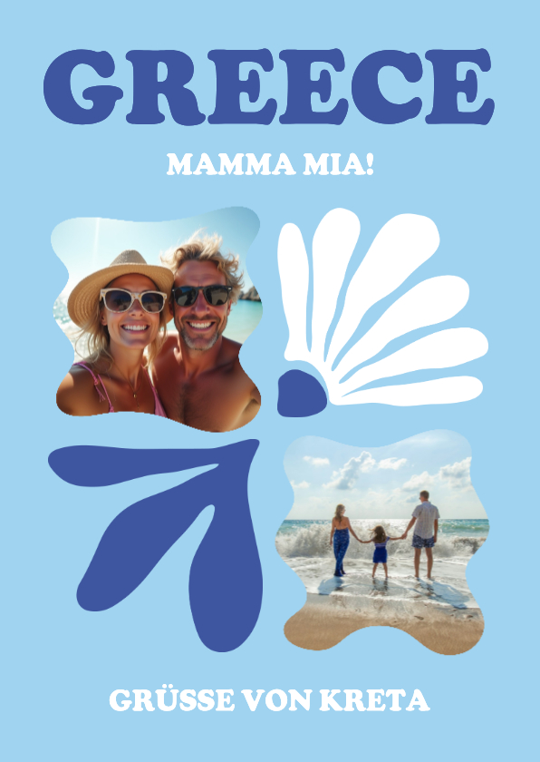 Urlaubskarte Posterlook Griechenland Fotocollage - Urlaubskarten Urlaubskarten - Urlaubskarte Posterlook Griechenland Fotocollage