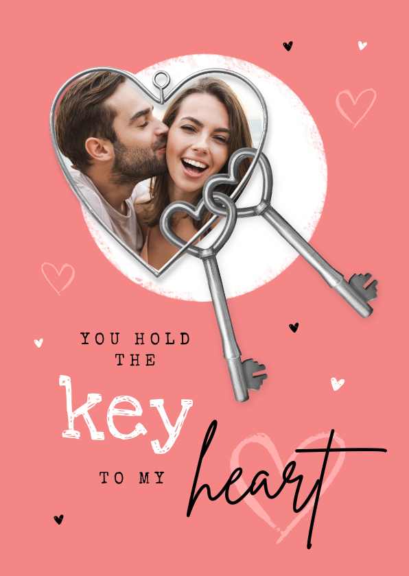 Valentinskarten - Fotokarte Valentinstag 'Key to my Heart'