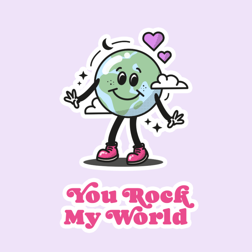 Valentinskarten - Grußkarte Valentinskarte 'You rock my world'