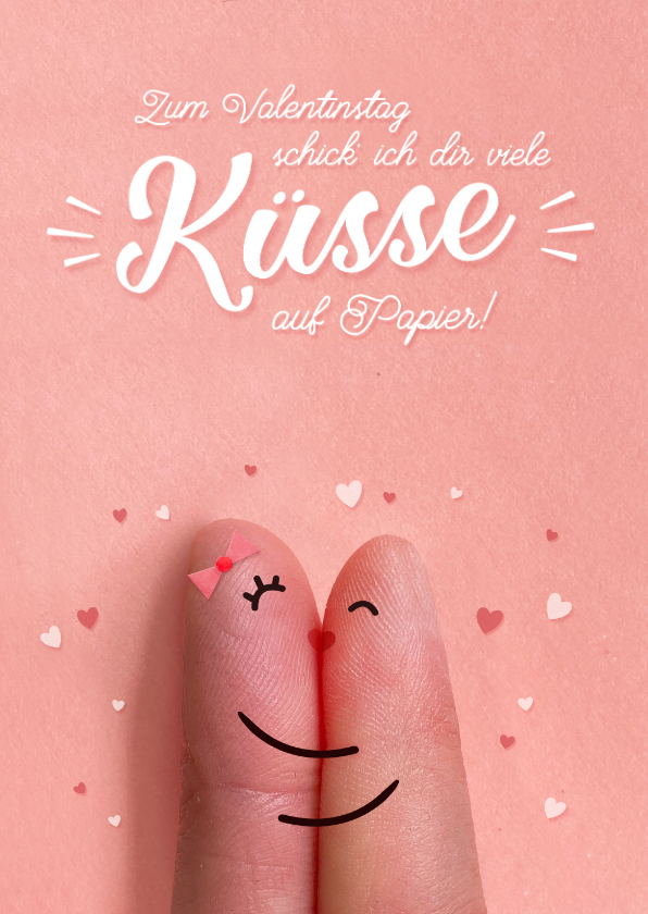 Valentinskarten - Grußkarte Valentinstag Küsse