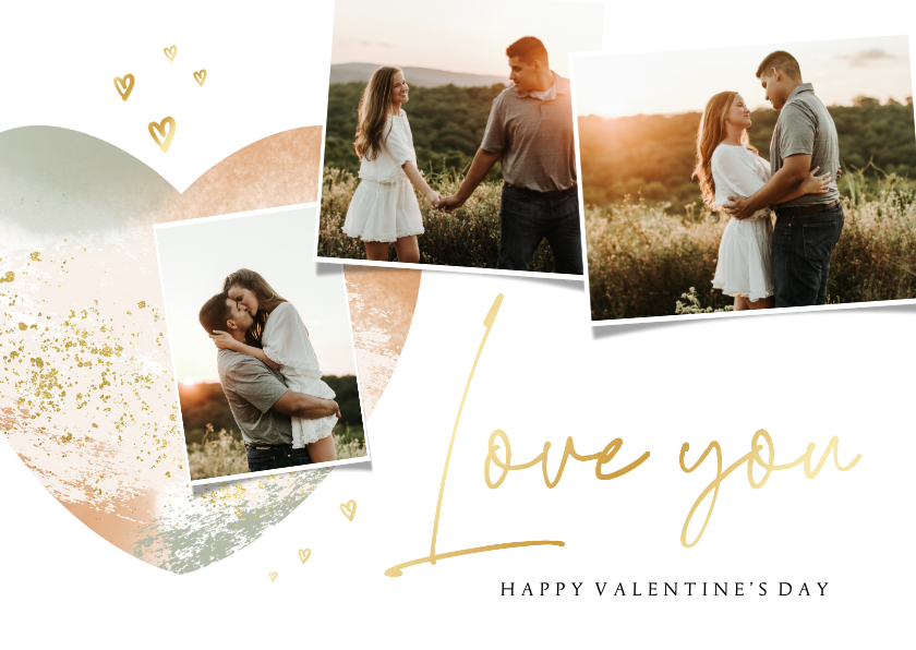 Valentinskarten - Grußkarte Valentinstag 'Love you' Fotocollage