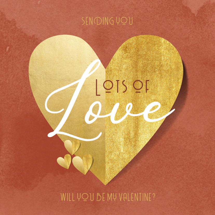Valentinskarten - Grußkarte zum Valentinstag Goldenes Herz