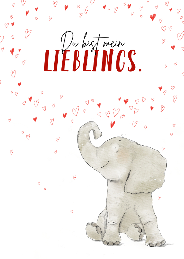 Valentinskarten - Valentins-Grußkarte Elefant