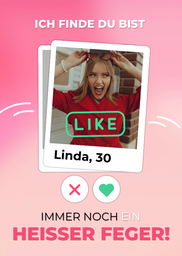 Valentinskarten - Valentinsgrüße Dating-App 'swipe' nach rechts