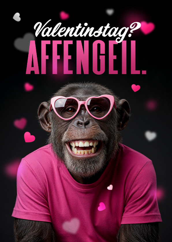Valentinskarten - Valentinskarte 'Affengeil'