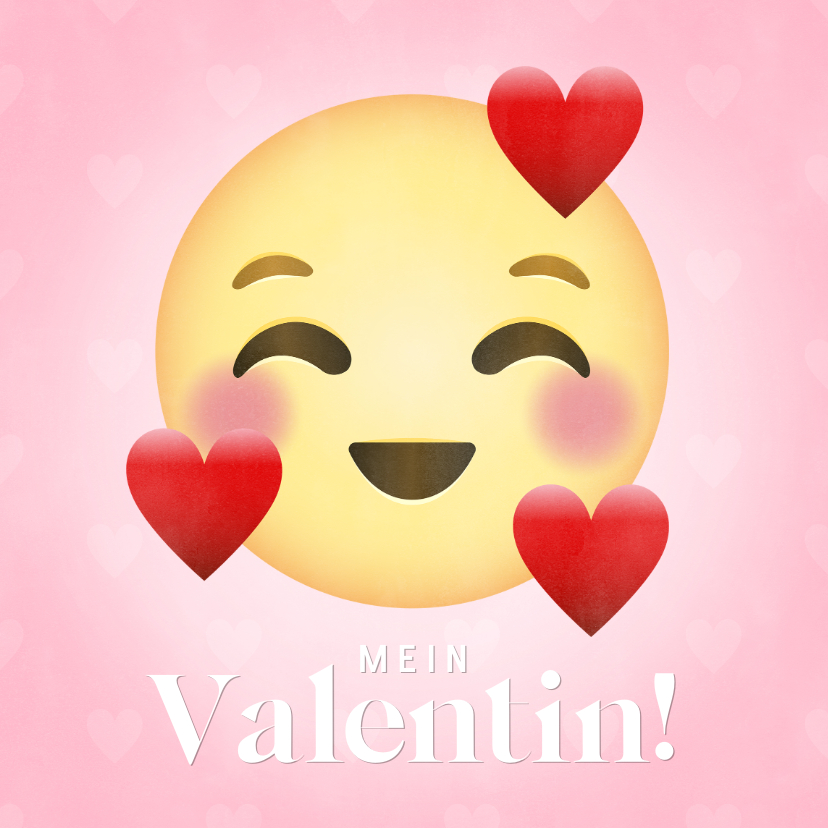 Valentinskarten - Valentinskarte beste Freundin mit Smiley & Herzen