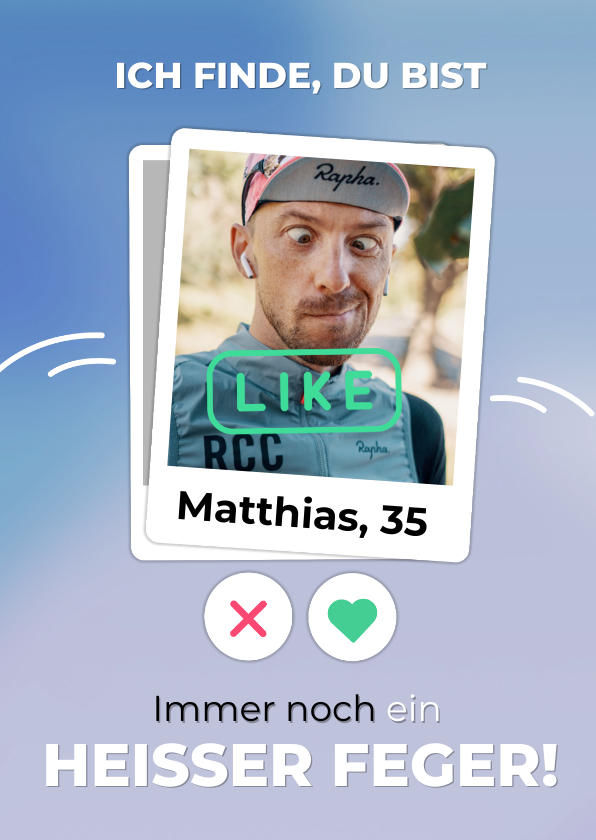 Valentinskarten - Valentinskarte Dating-App 'swipe' nach rechts