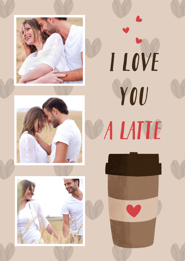 Valentinskarten - Valentinskarte Fotocollage & Latte Macchiato
