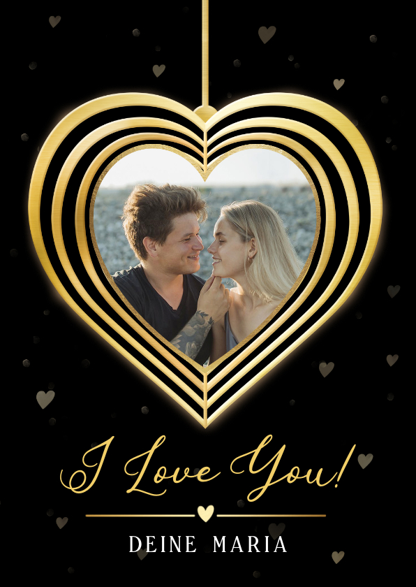 Valentinskarten - Valentinskarte Herz, eigenes Foto & 'I love you'