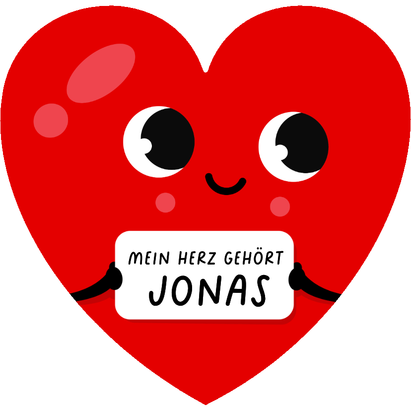 Valentinskarten - Valentinskarte Herz 'Mein Herz gehört' Name