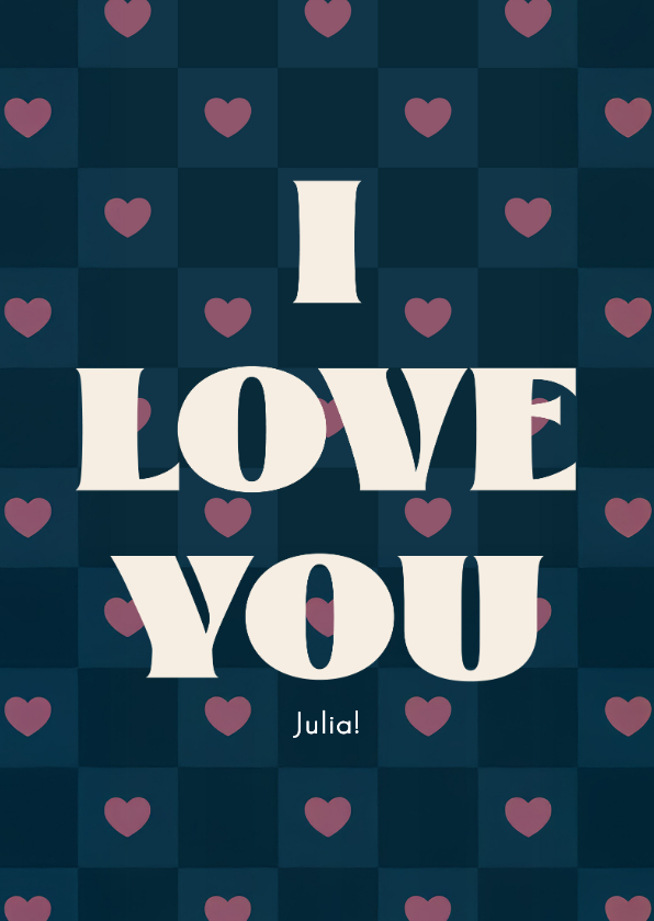 Valentinskarten - Valentinskarte 'I love you' Herznmuster