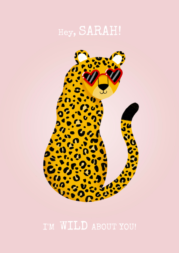 Valentinskarten - Valentinskarte Leopard mit Sonnenbrille
