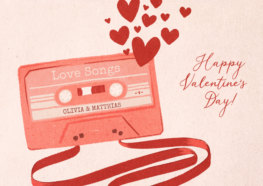 Valentinskarten - Valentinskarte Love Songs Kassette