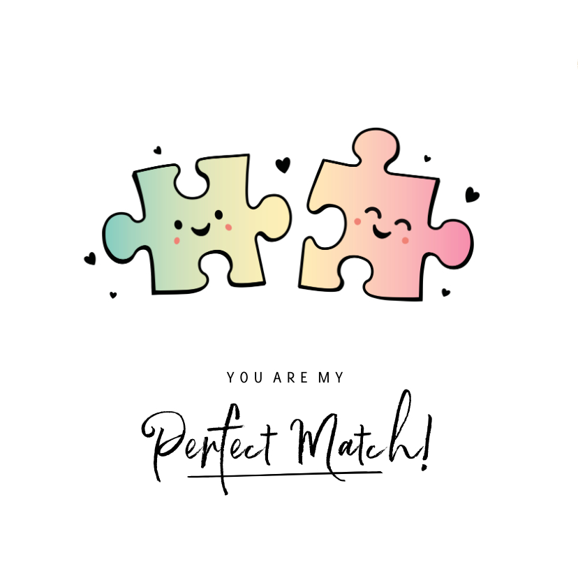 Valentinskarten - Valentinskarte Puzzleteile 'Perfect Match'