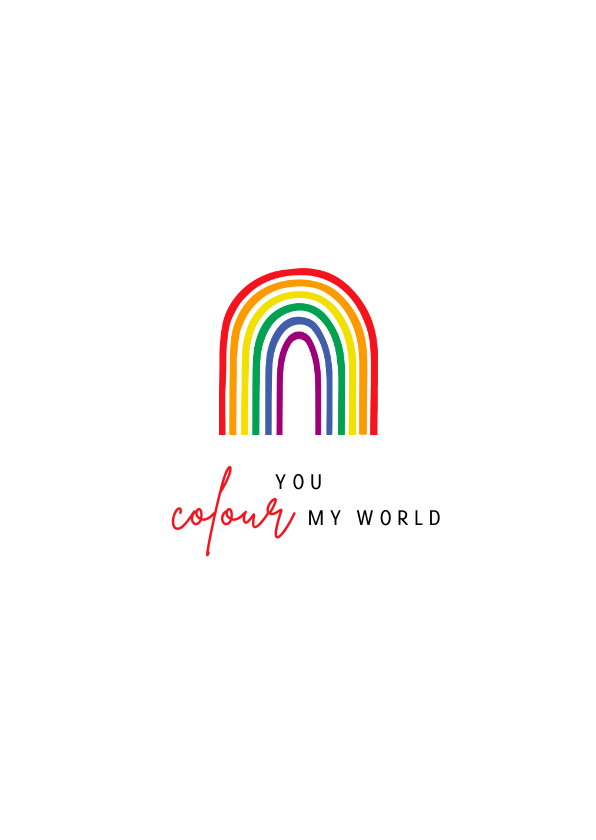 Valentinskarte Regenbogen 'You colour my world' - Valentinskarten Valentinskarten - Valentinskarte Regenbogen 'You colour my world'