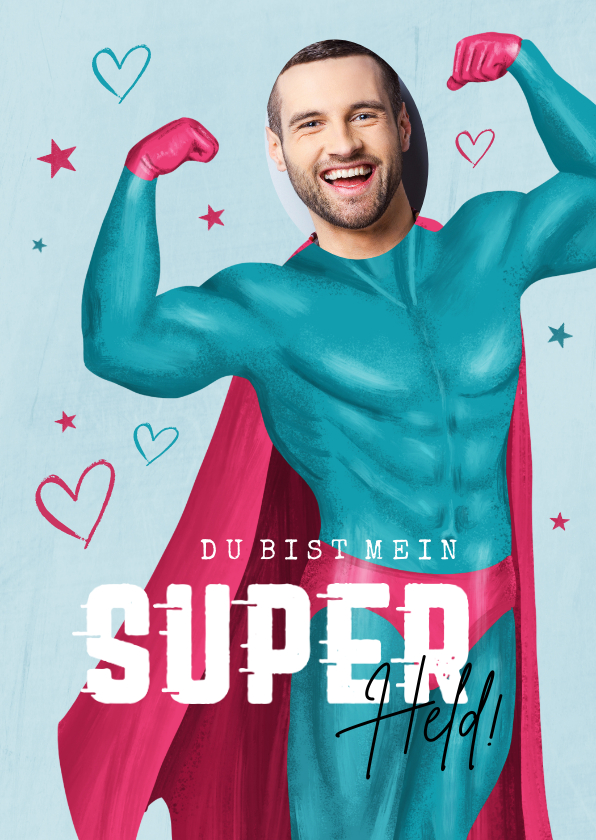 Valentinskarten - Valentinskarte Superheld
