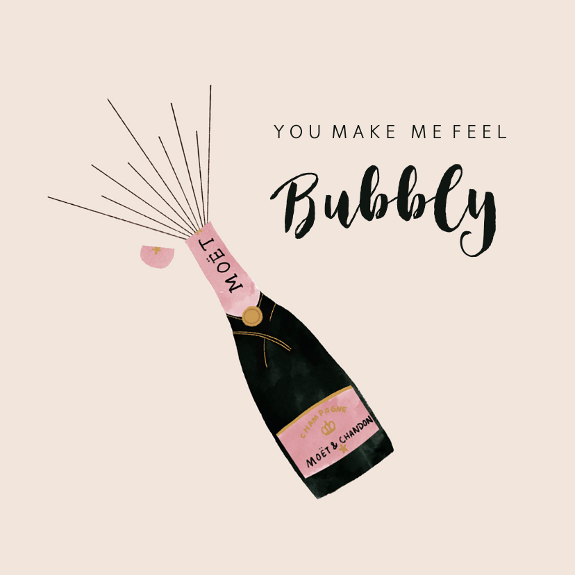 Valentinskarten - Valentinskarte 'You make me feel bubbly'