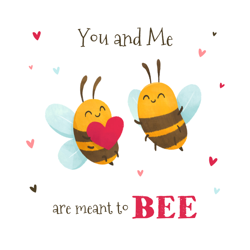 Valentinskarten - Valentinskarte zwei Bienen mit Herz