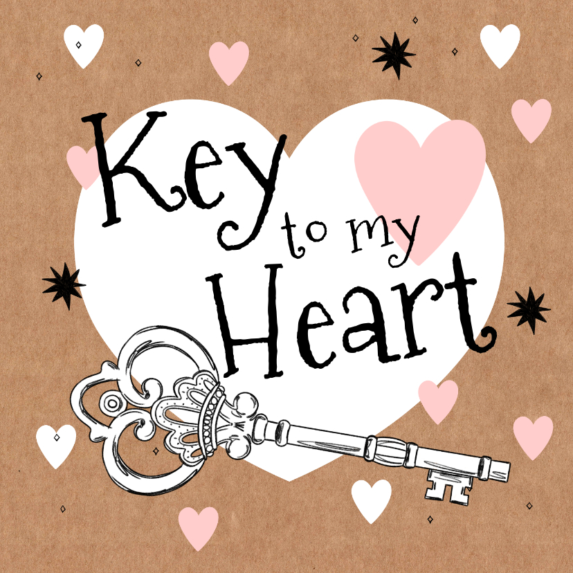 Valentinskarten - Valentinstag Grußkarte 'Key to my heart'