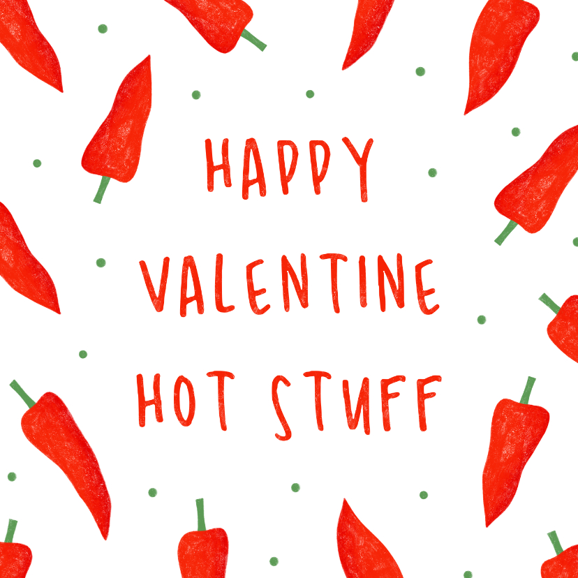 Valentinskarten - Valentinstag Grußkarte Peperoni 'Hot Stuff'