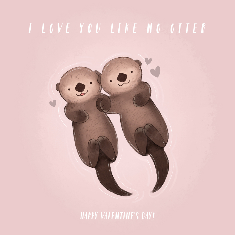 Valentinskarten - Valentinstag Karte Otter
