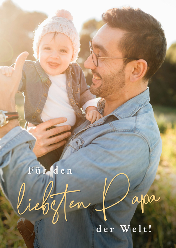 Vatertagskarten - Fotokarte Vatertag mit Schreibschrift