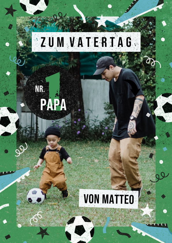 Vatertagskarten - Fußballkarte mit Foto zum Vatertag